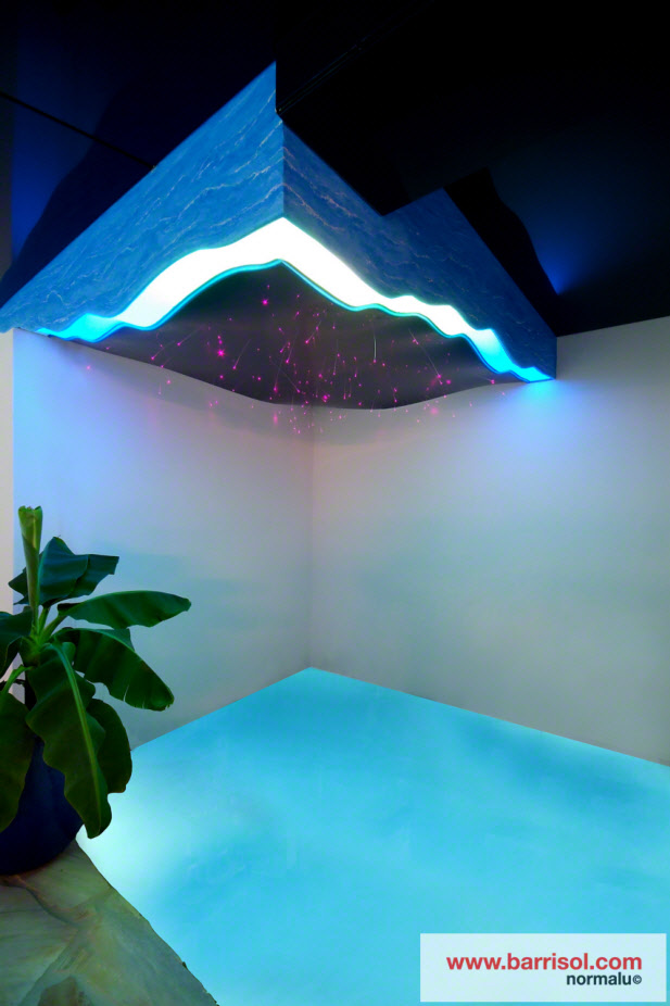 Photos plafond tendu : eclairage fibre optique Désign Original plafond