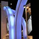 Volumes 3D pour créer des colonnes lumineuses sur un stand d'un salon