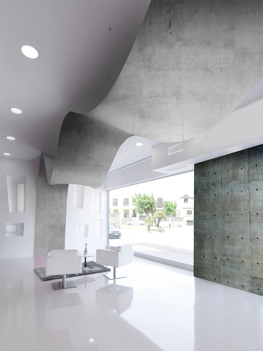 Showroom Proplac - Concrete Effect wave BEB01 - Mural ref. BEB07