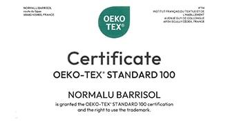 Barrisol Les Biowood® is gecertificeerd OEKO-TEX® Standard 100